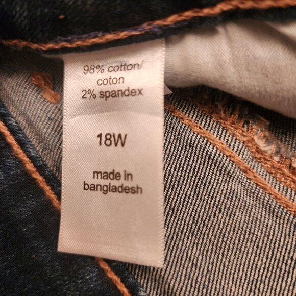 M Jeans By Maurices‎ High-Rise Curvy Raw Hem Denim Shorts Sz. 18W Indigo Blue - Picture 7 of 9